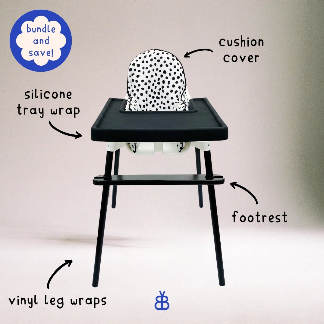IKEA Highchair Bundle - Black Spotty