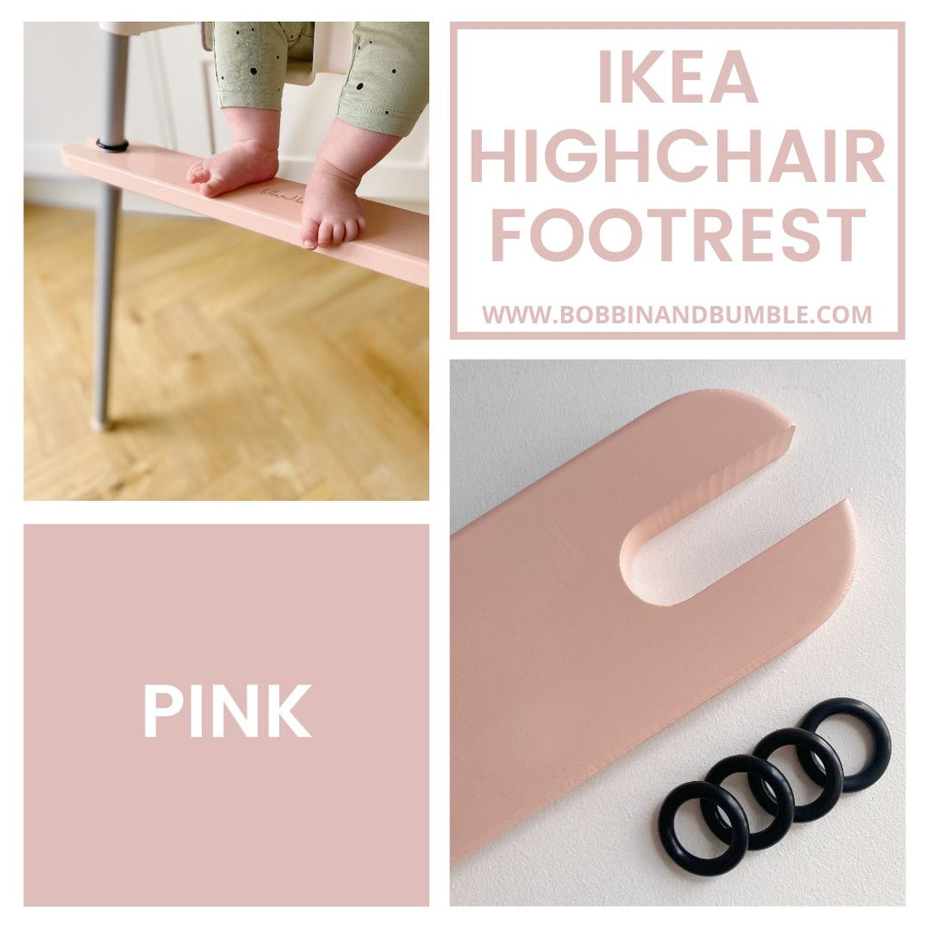 Pink IKEA highchair footrest | Bobbin and Bumble.