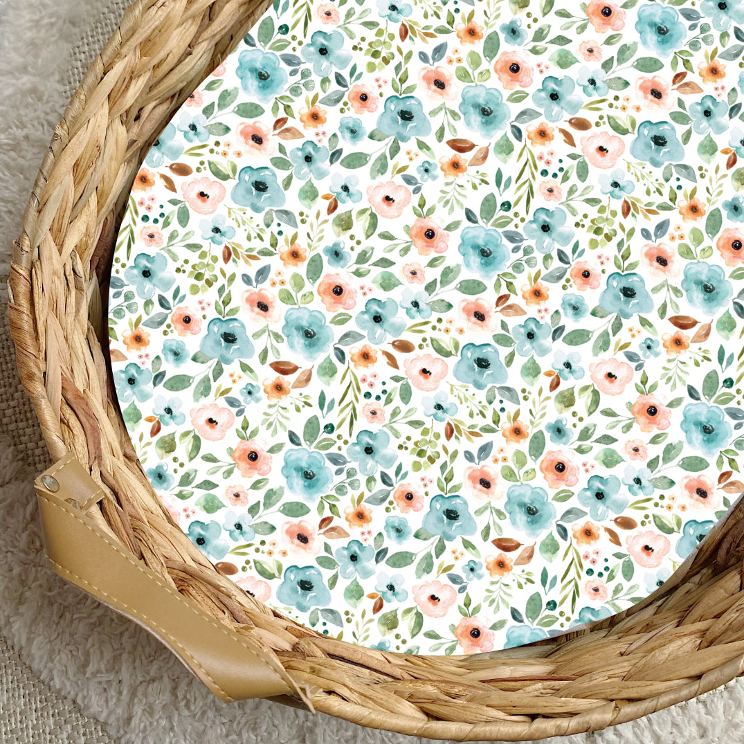 Aldi Basket Liner Blue Floral Bobbin and Bumble