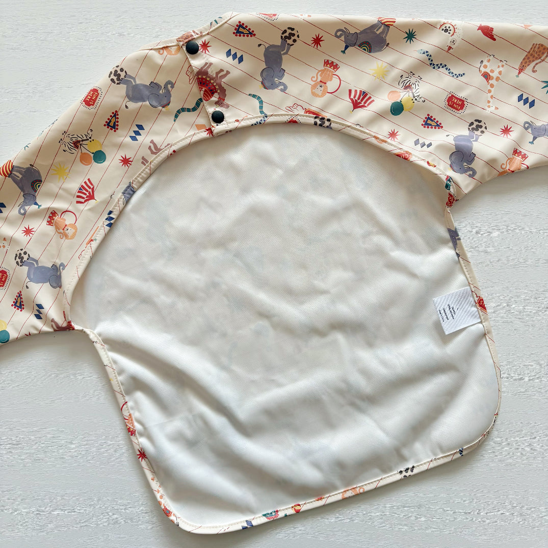 Long Sleeved Baby Bib - Vintage Circus