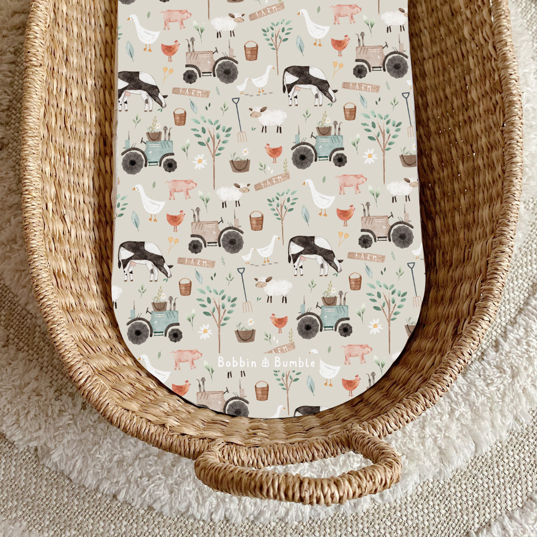 Ginger's Farm PVC Changing Basket Liner | Bobbin and Bumble | Bobbin and Bumble.