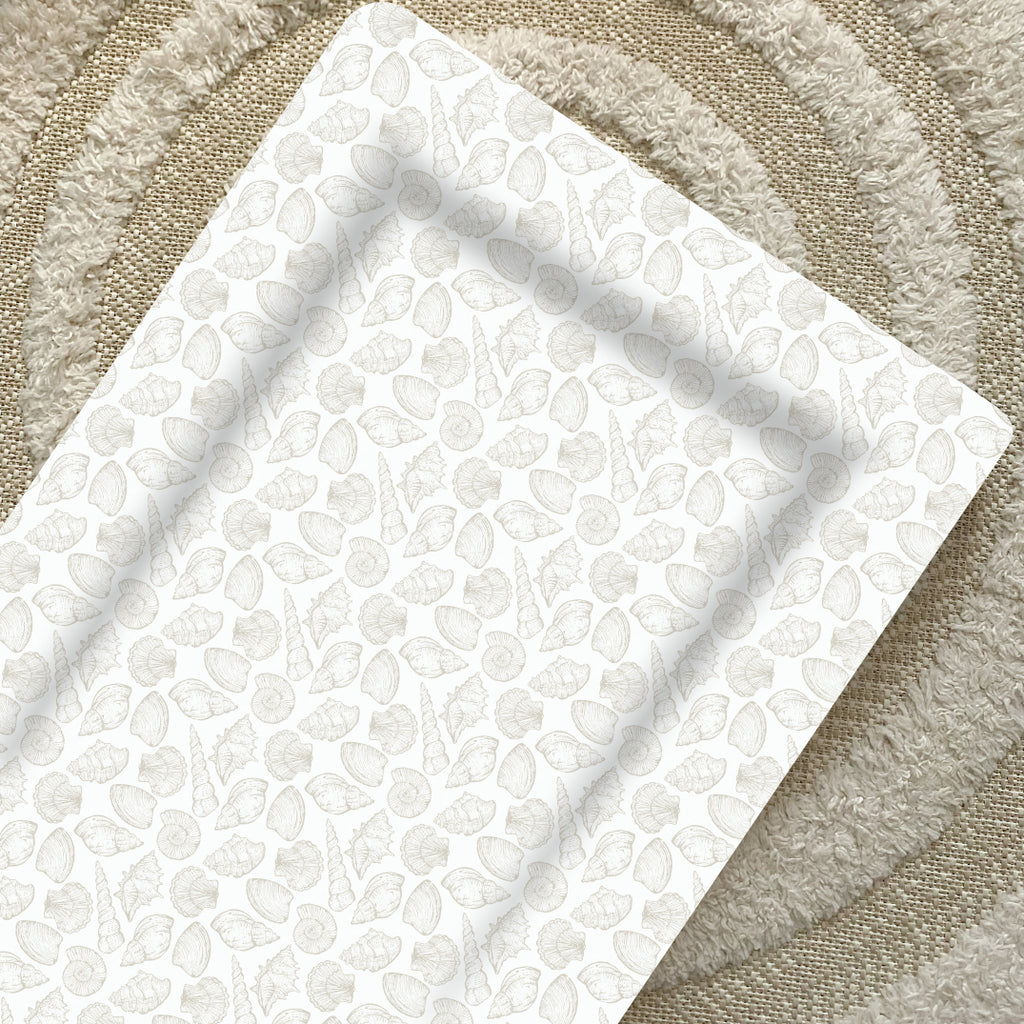 Deluxe Baby Changing Mat - Seashell Print | Bobbin and Bumble.