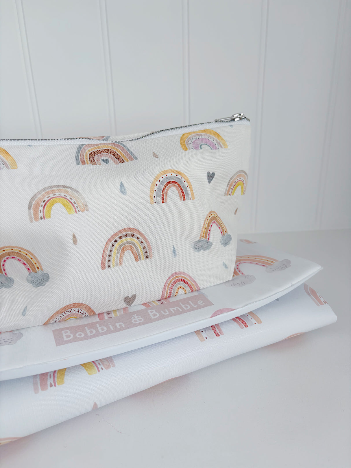 Nappy and wipes pouch - Beau Rainbow Print