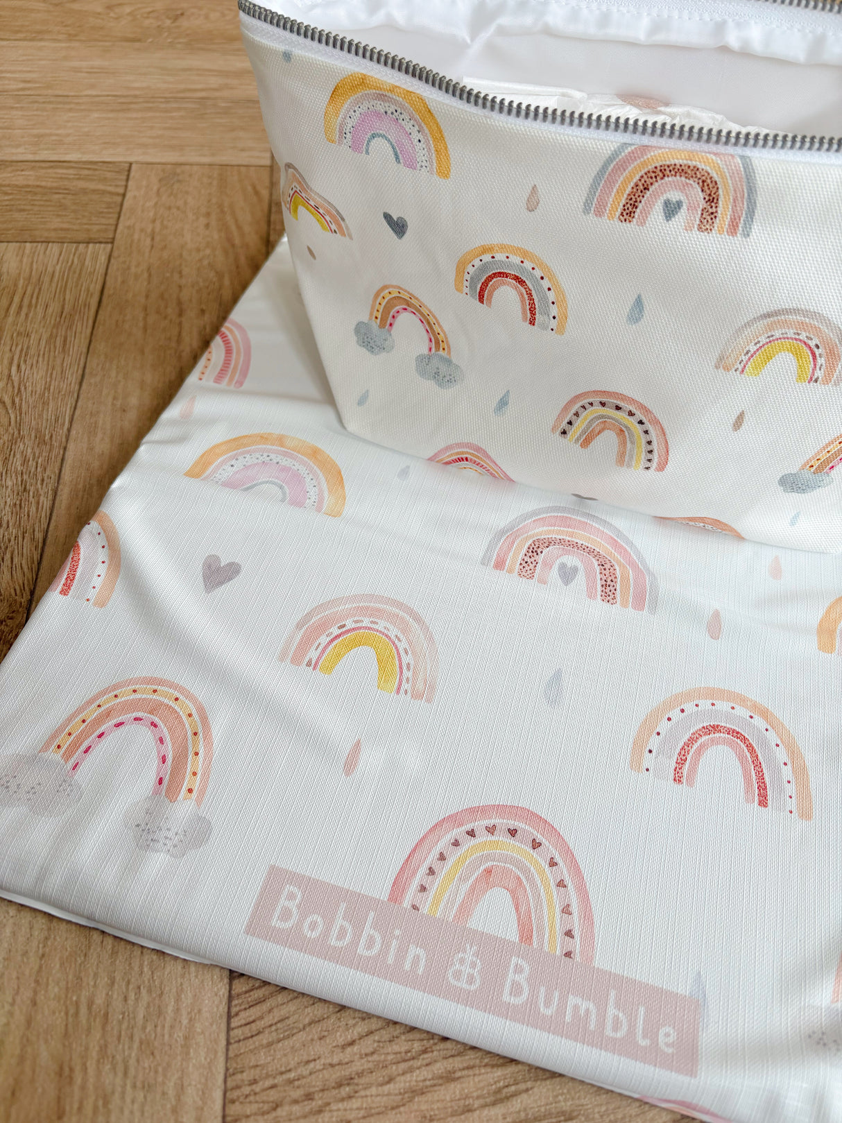 Nappy and wipes pouch - Beau Rainbow Print