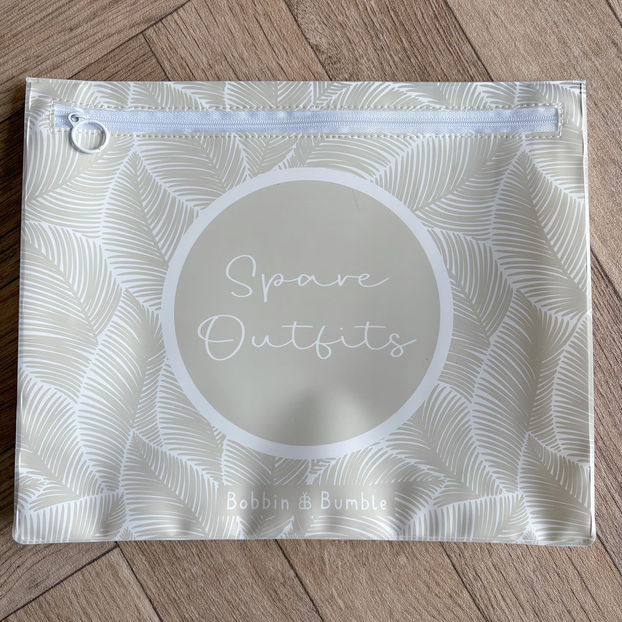 Hospital Bag Organiser Pouches - Unisex Beige Leaf Print