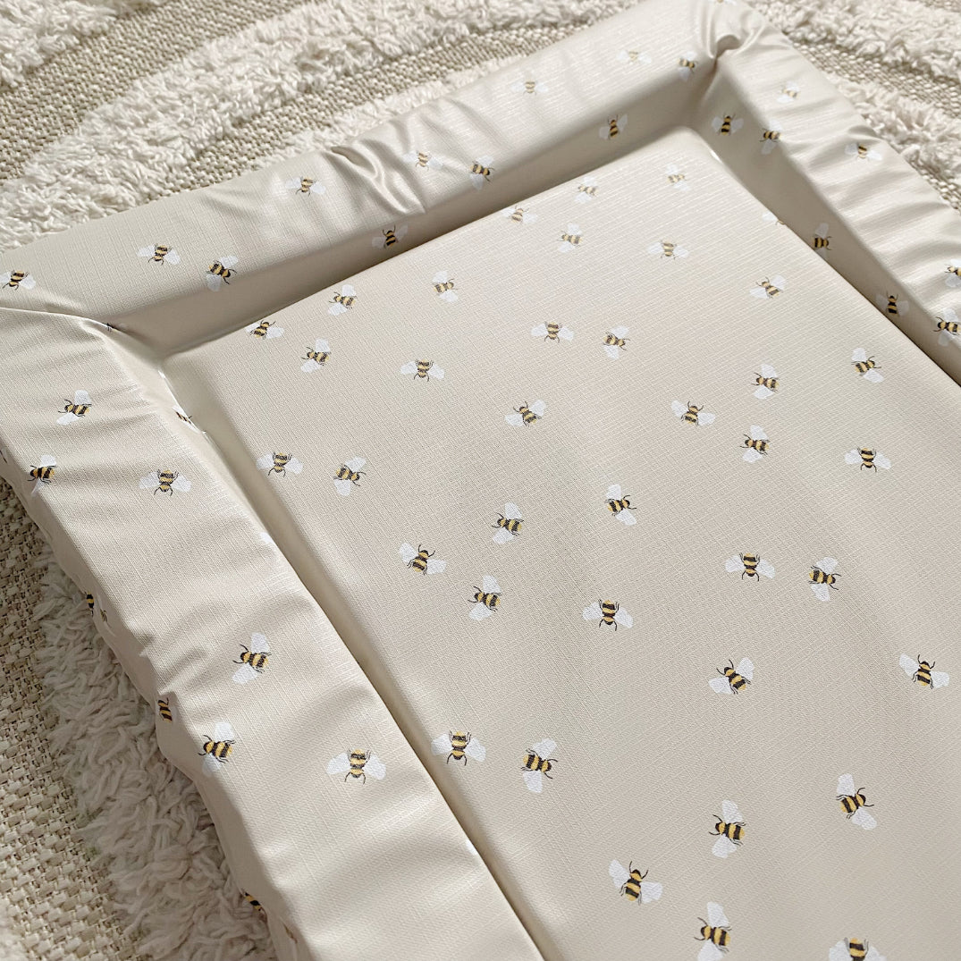 Deluxe Baby Changing Mat - Bee Print | Bobbin and Bumble.