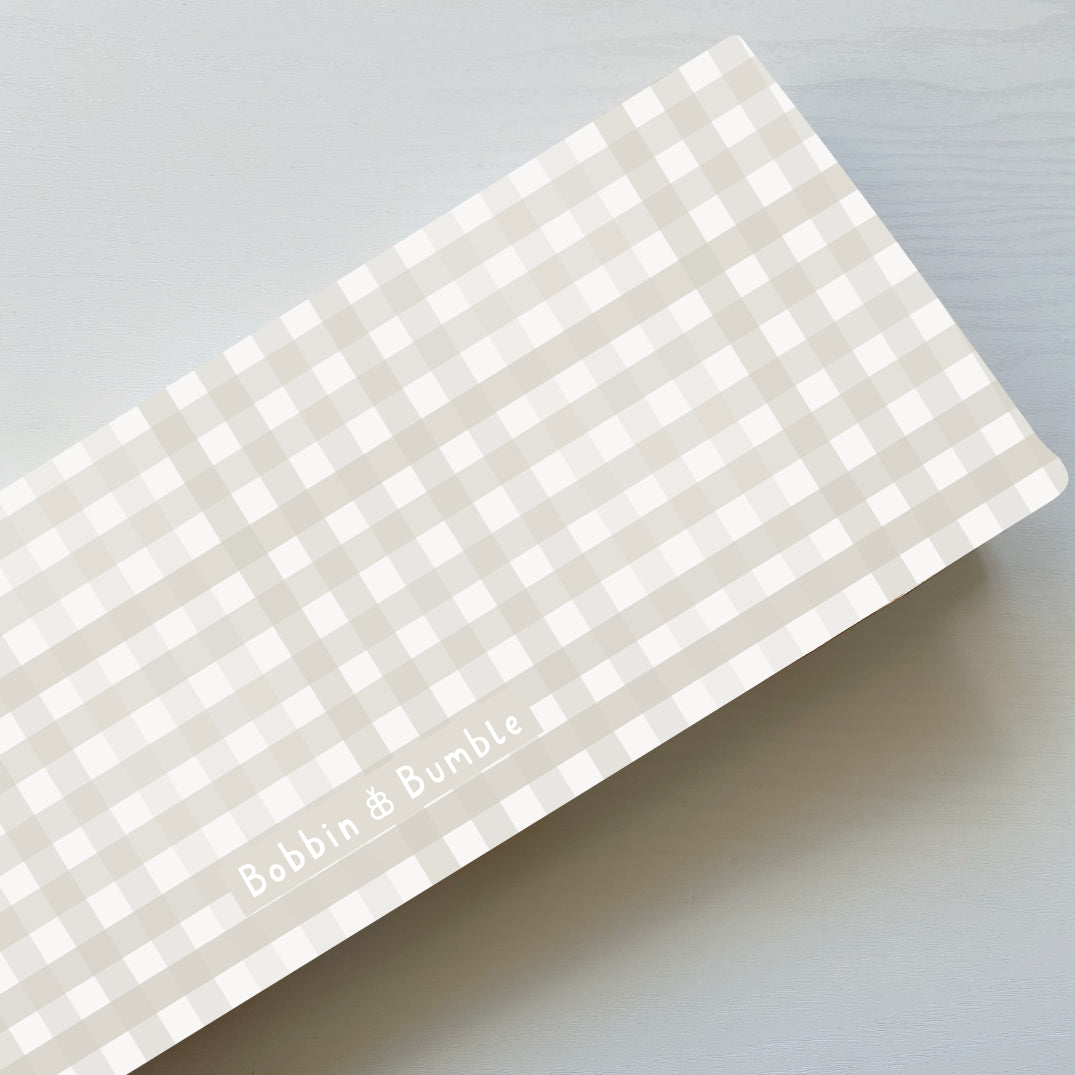 Travel Changing Mat - Beige Gingham