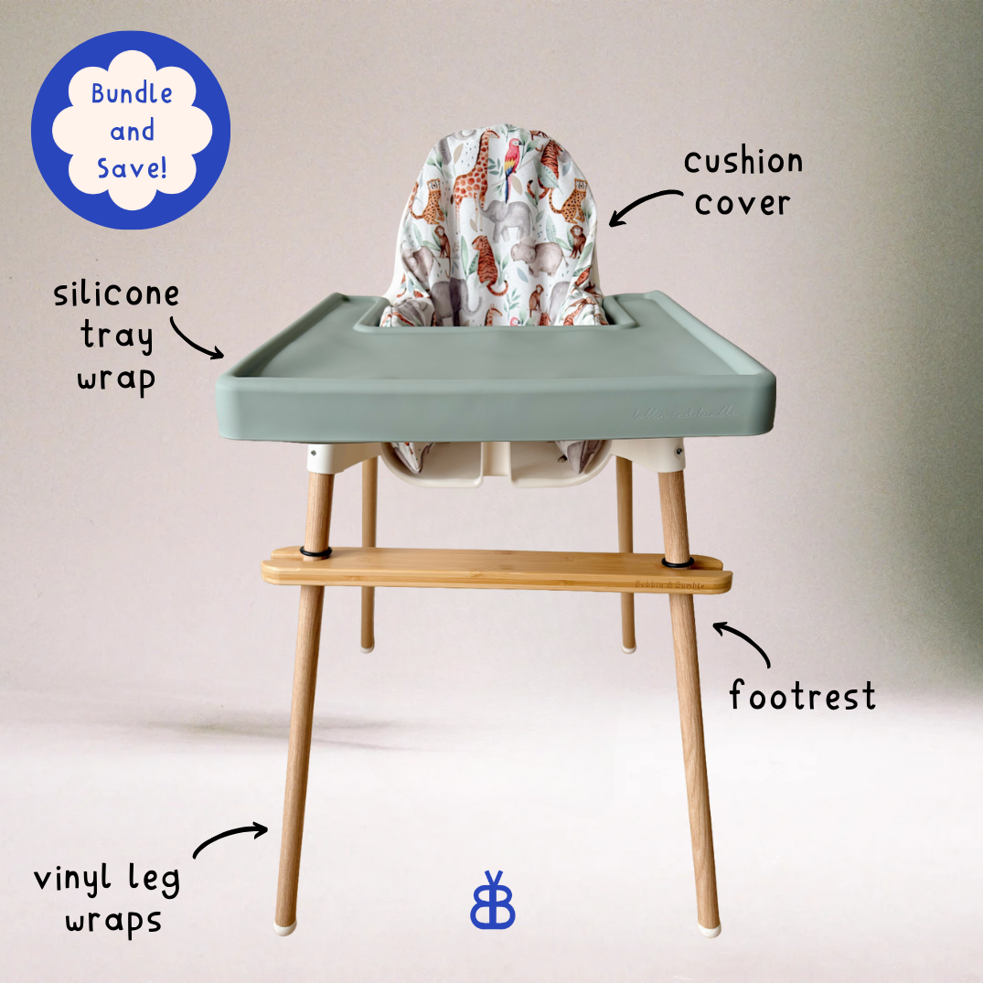 IKEA Highchair Full Glow-Up Bundle – Jungle Animals