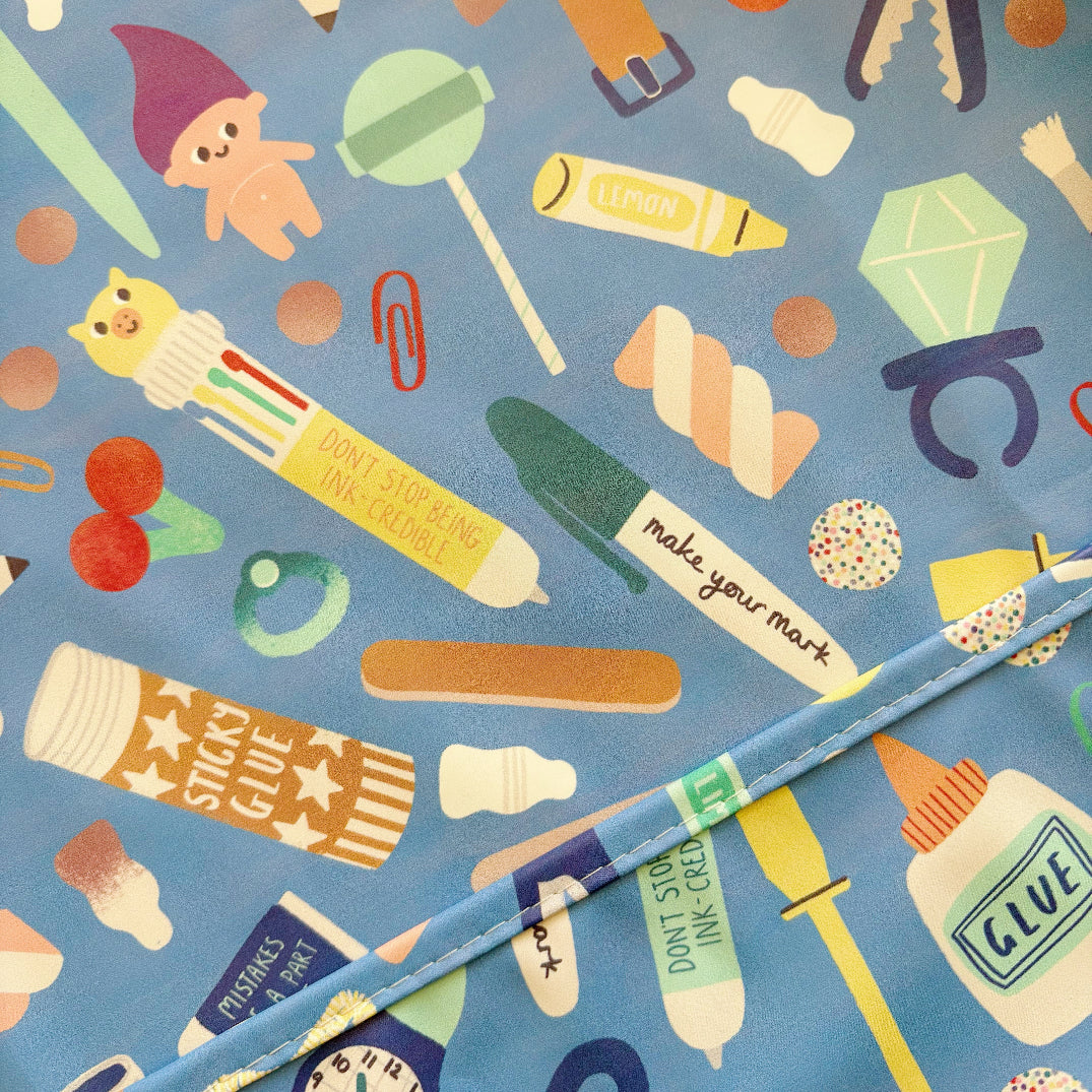 Long Sleeved Baby Bib - Crafty Print