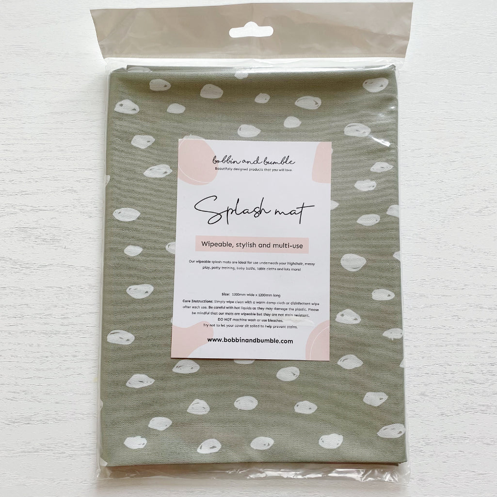Splash mat - Sage Spots | Bobbin and Bumble.