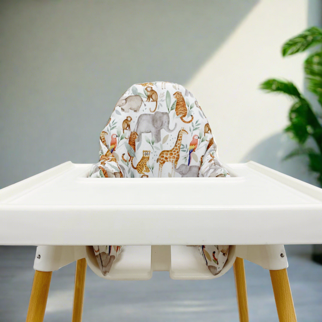 IKEA High Chair waterproof Cover - Jungle Animals Print | Bobbin and Bumble.