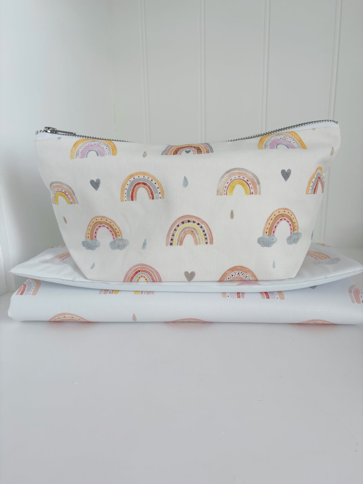 Nappy and wipes pouch - Beau Rainbow Print