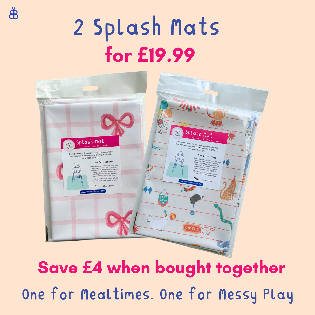 Splash Mat Bundle - Bows and Circus
