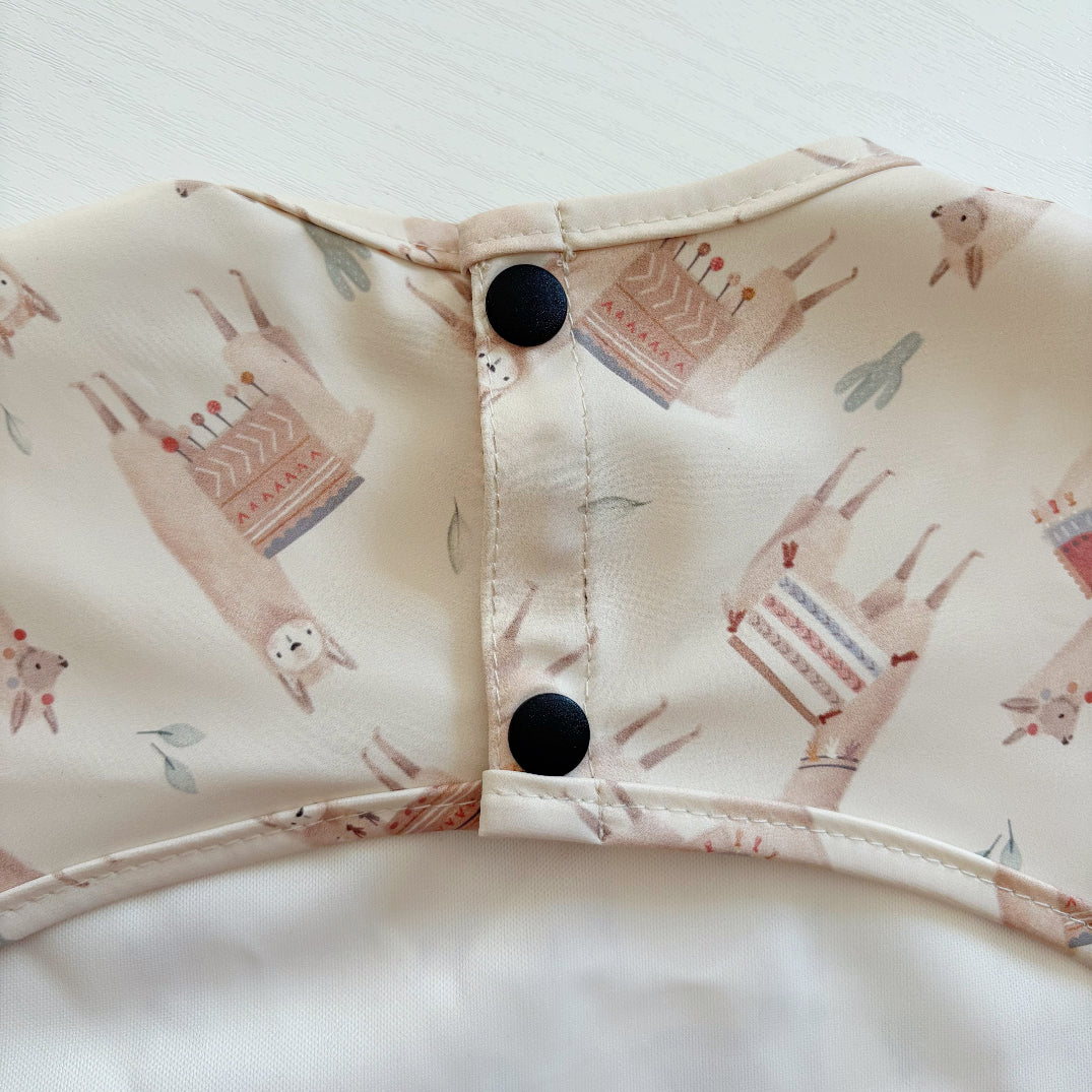 Long Sleeved Baby Bib - Alpacas