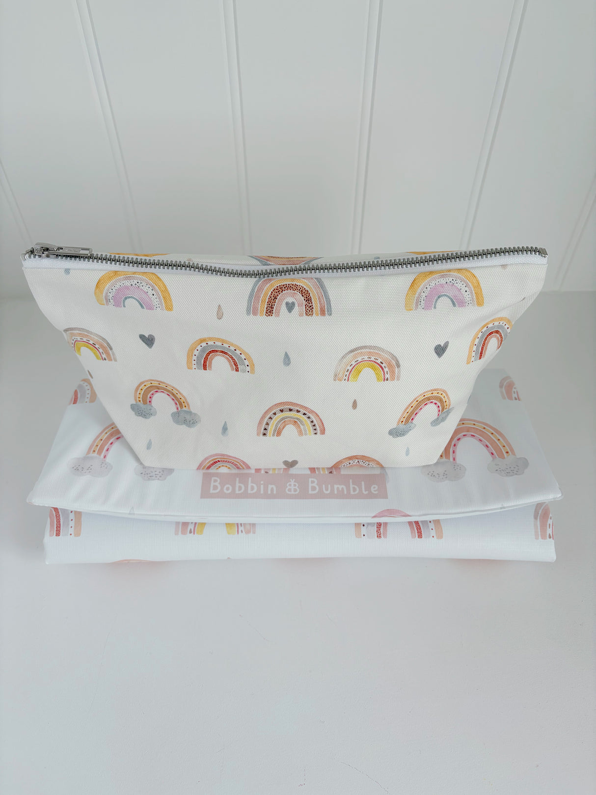 Nappy and wipes pouch - Beau Rainbow Print
