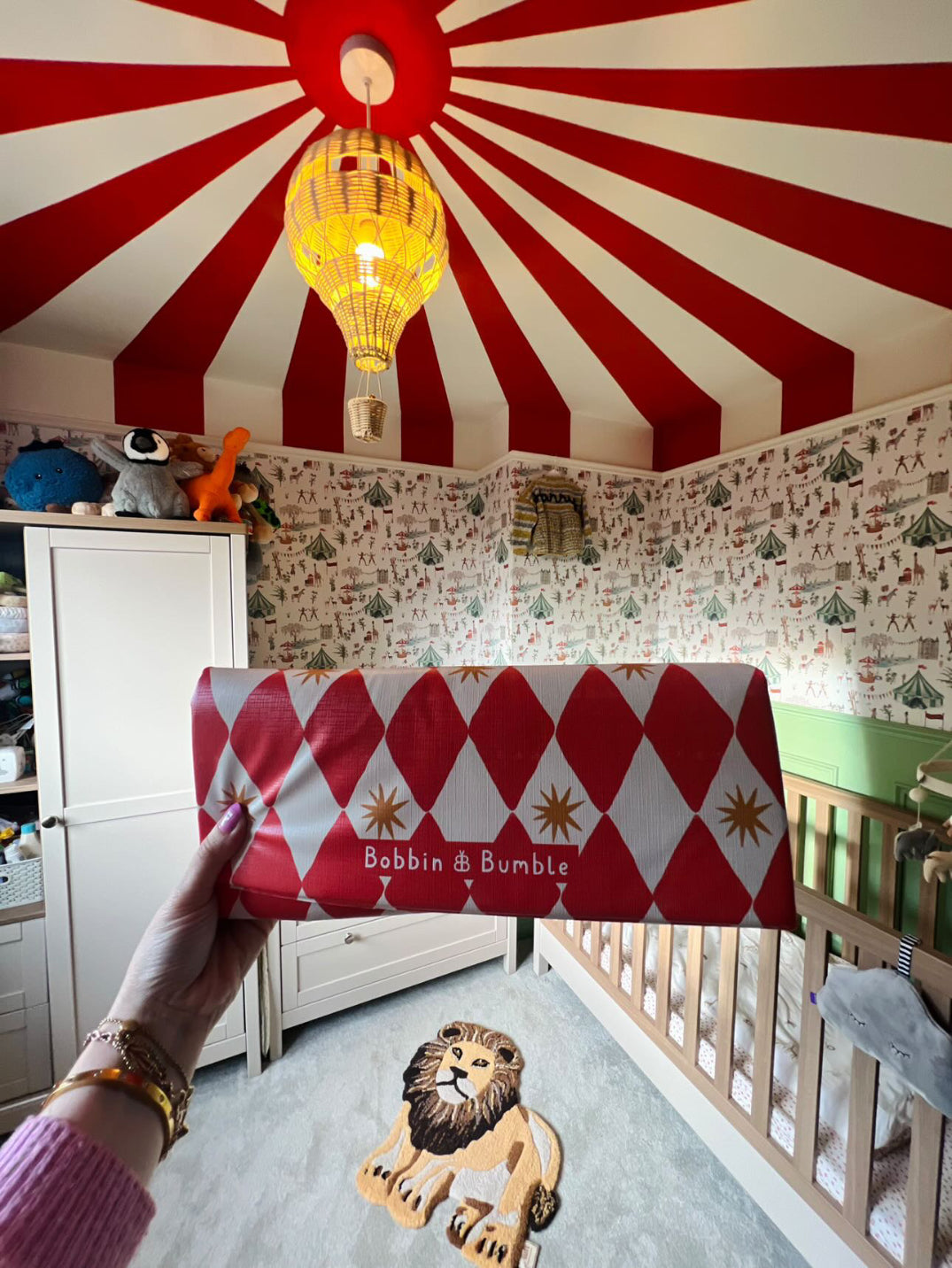 Complete Baby Changing Mat Bundle - Red Harlequin