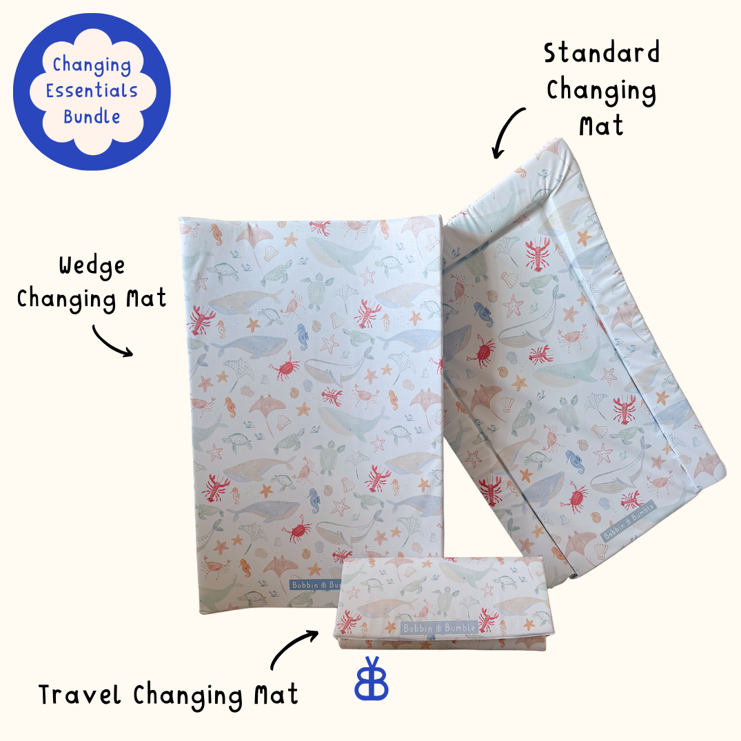 Complete Baby Changing Mat Bundle - Deep Blue Sea