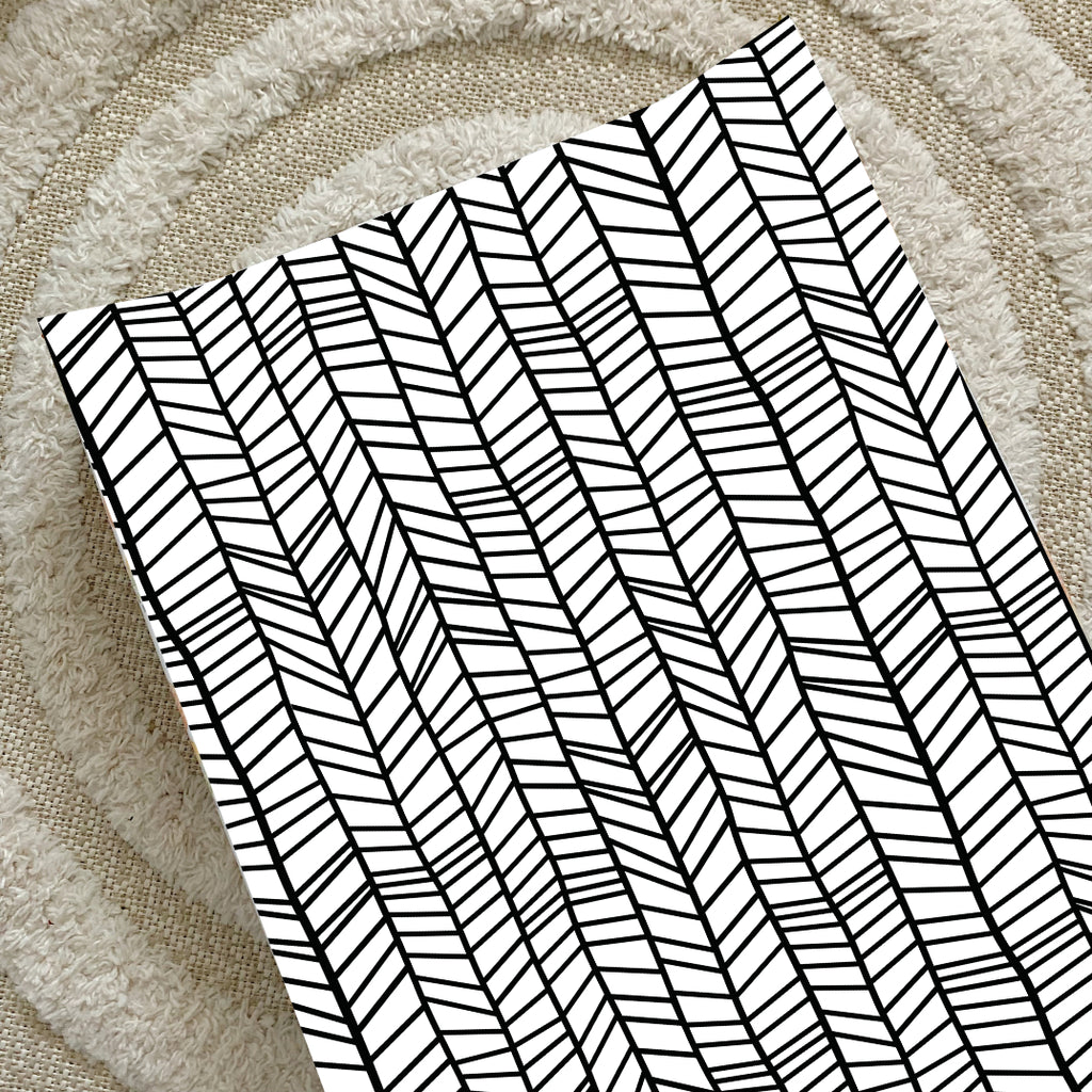 Anti-Roll Wedge Changing Mat - Black and White Chevron | Bobbin and Bumble.