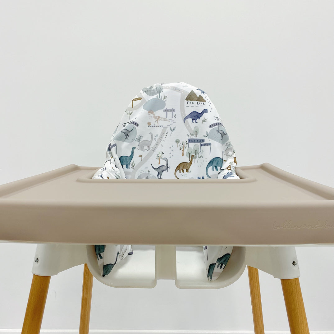 IKEA Highchair Cover - Dino Land Print | Bobbin and Bumble.