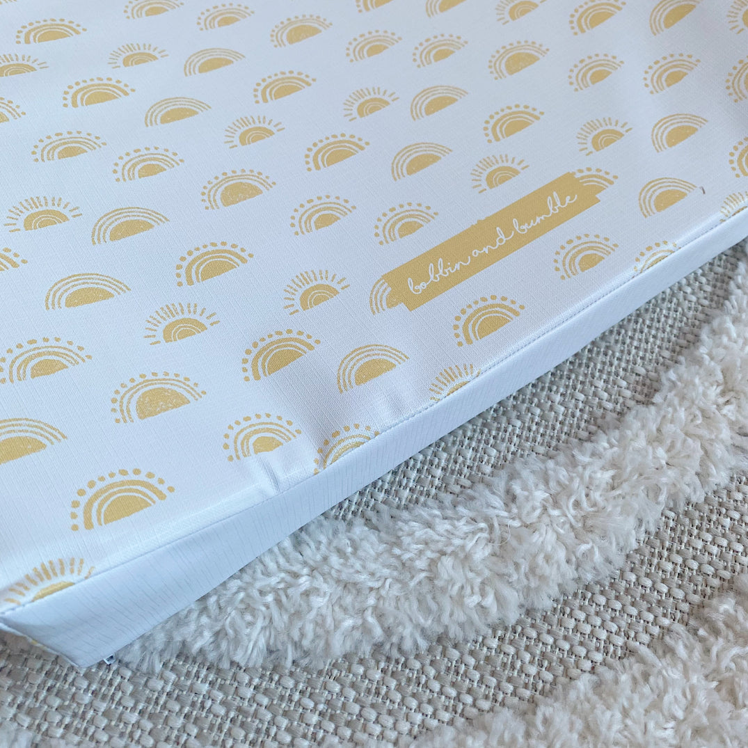 Anti-Roll Wedge Changing Mat - Boho Suns Print | Bobbin and Bumble.