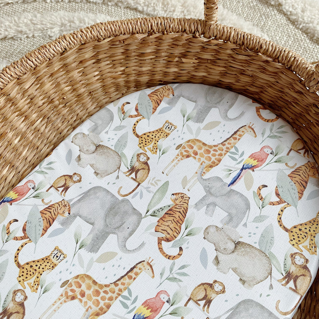 Basket Liner Mat - Jungle Animals Print | Bobbin and Bumble.