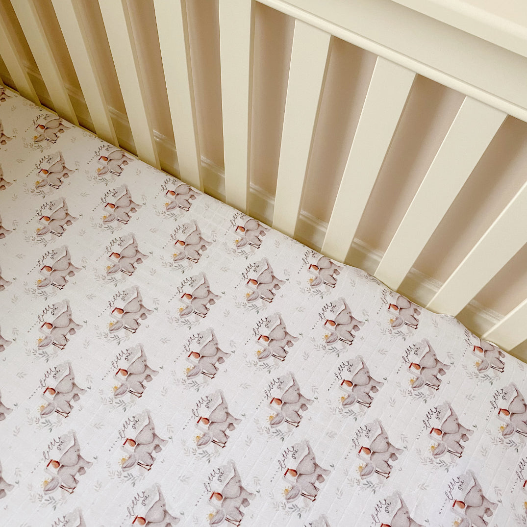 CLEARANCE: Hello Little One Baby Cot Bed Sheet – Limited Stock | Bobbin and Bumble.