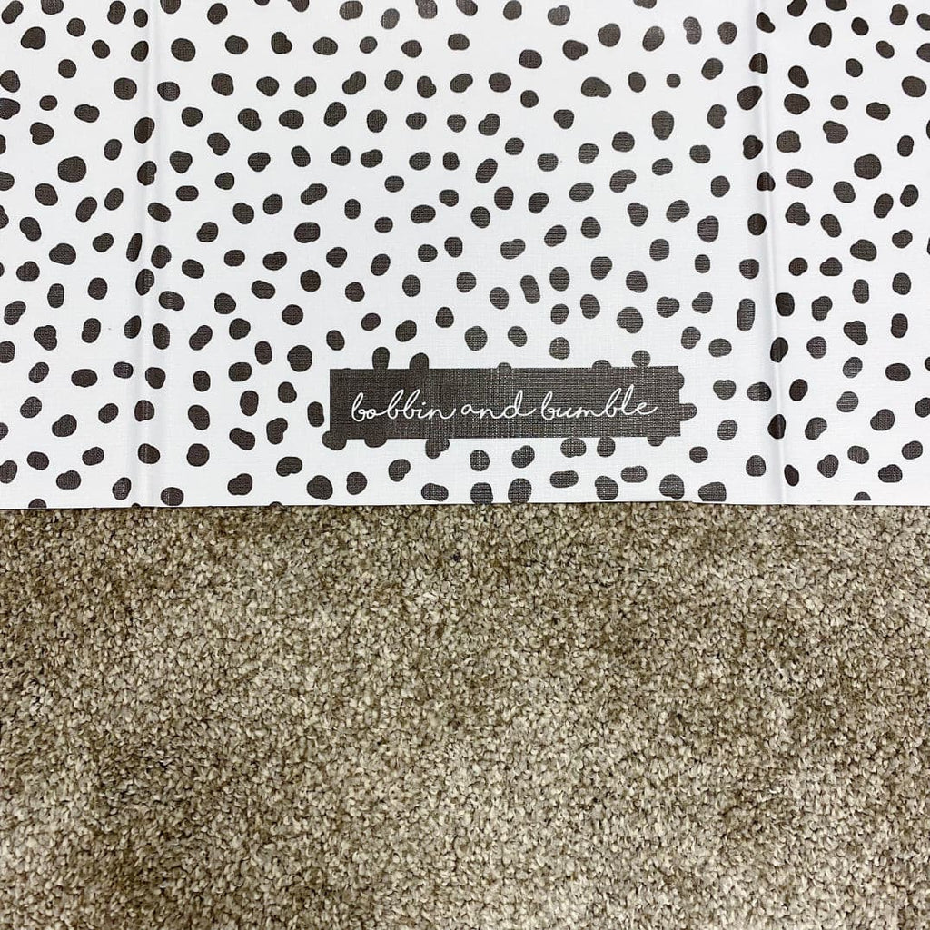 Splash mat - Monochrome Spotty Polka Dot | Bobbin and Bumble.