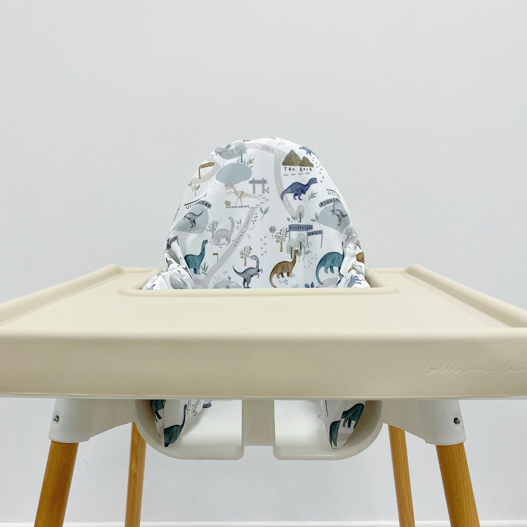 IKEA Highchair Cover - Dino Land Print | Bobbin and Bumble.