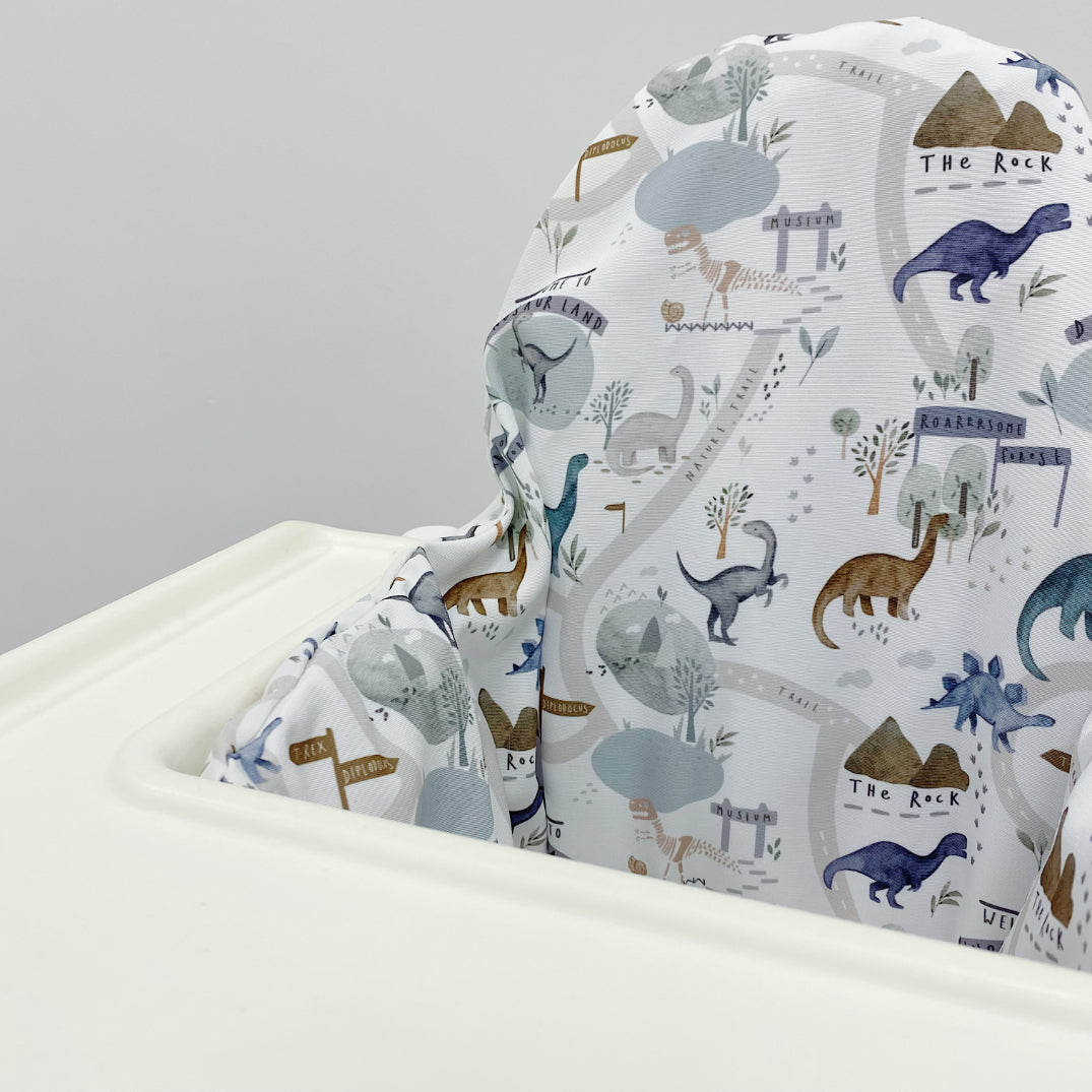IKEA Highchair Cover - Dino Land Print | Bobbin and Bumble.