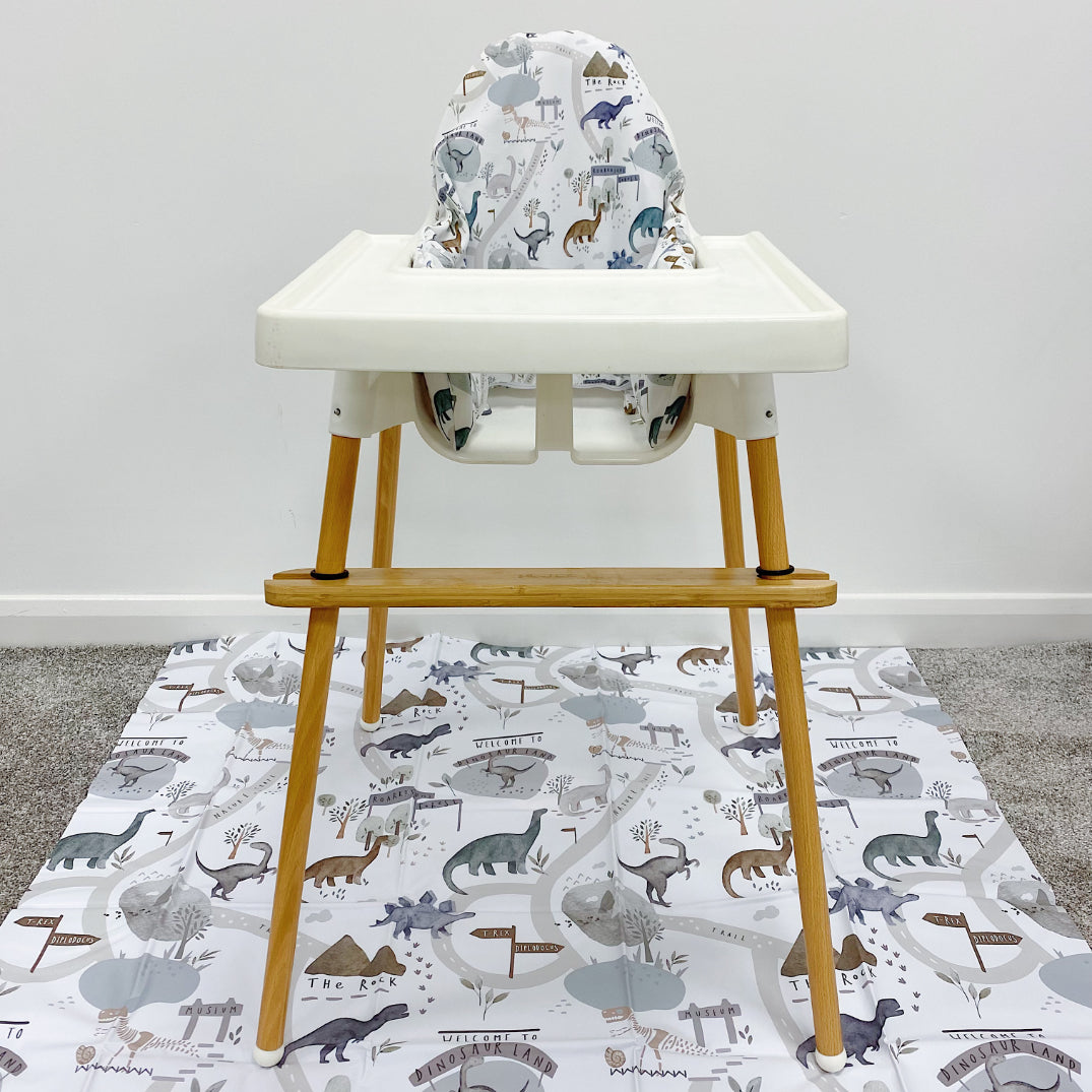 IKEA Highchair Cover - Dino Land Print | Bobbin and Bumble.