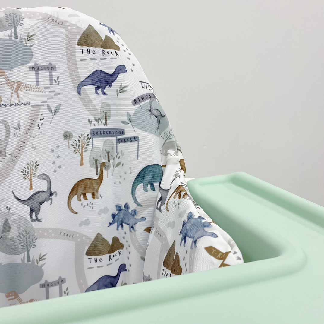 IKEA Highchair Cover - Dino Land Print | Bobbin and Bumble.