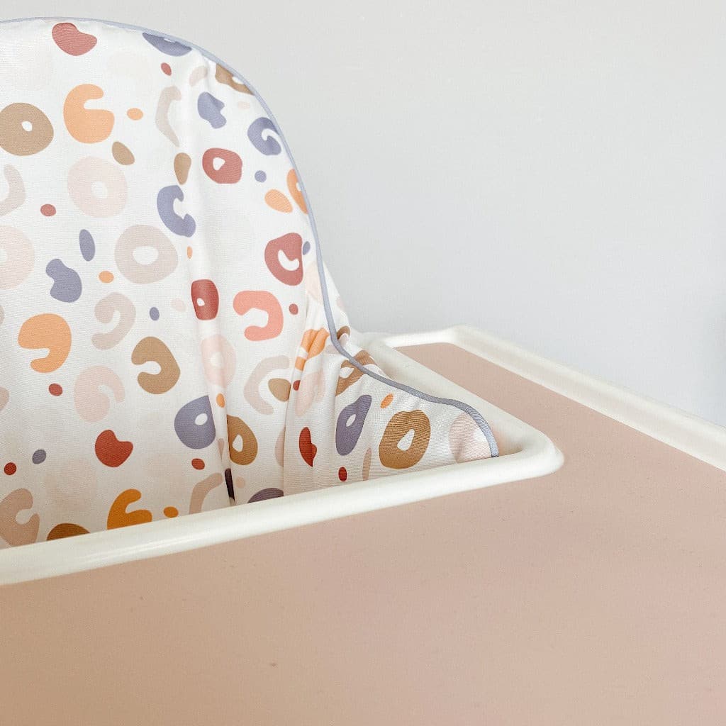 IKEA Highchair Cushion Cover - Colourful Cheetah Print | Bobbin and Bumble.