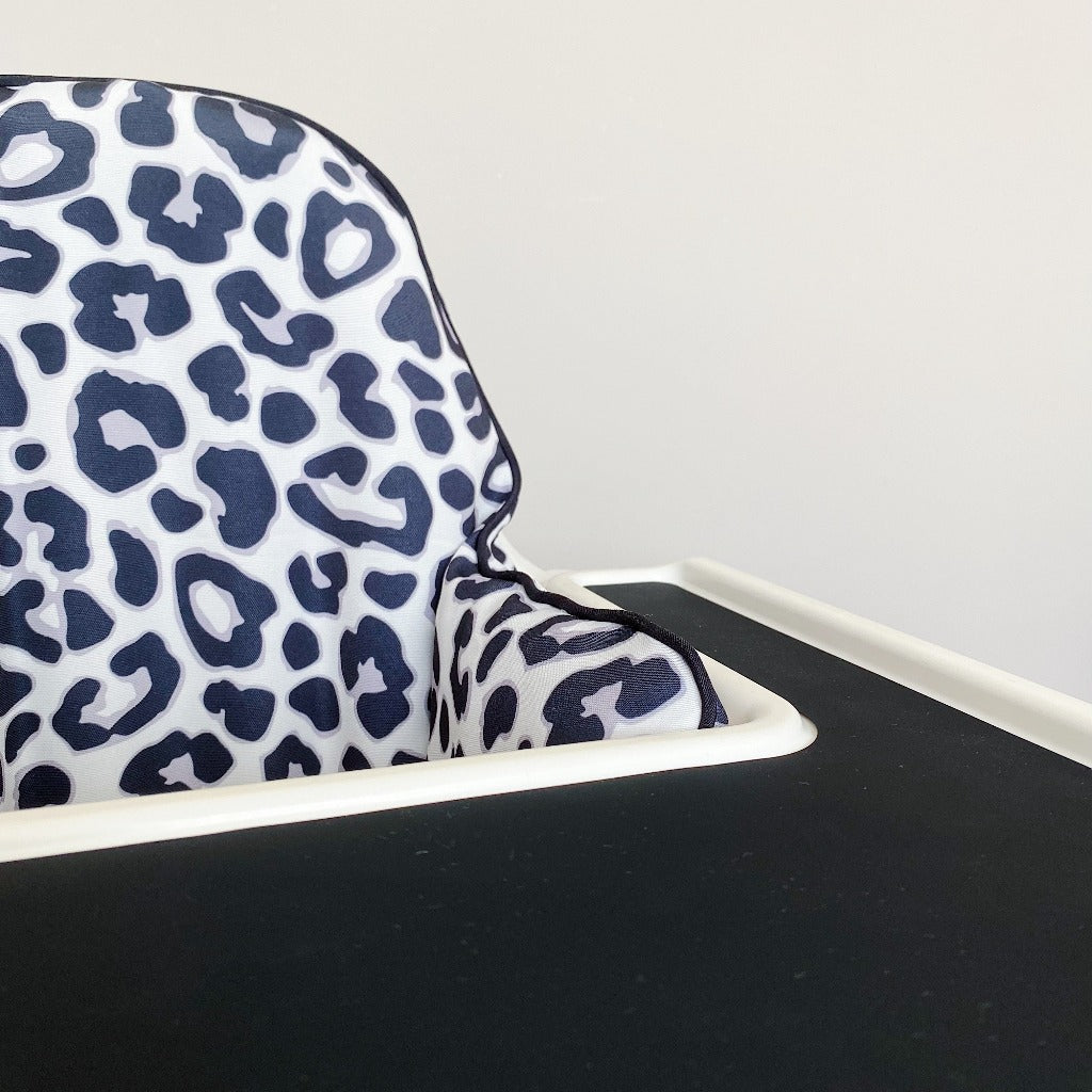 IKEA Antilop Highchair Cushion Cover - Unisex Snow Leopard Print | Bobbin and Bumble.