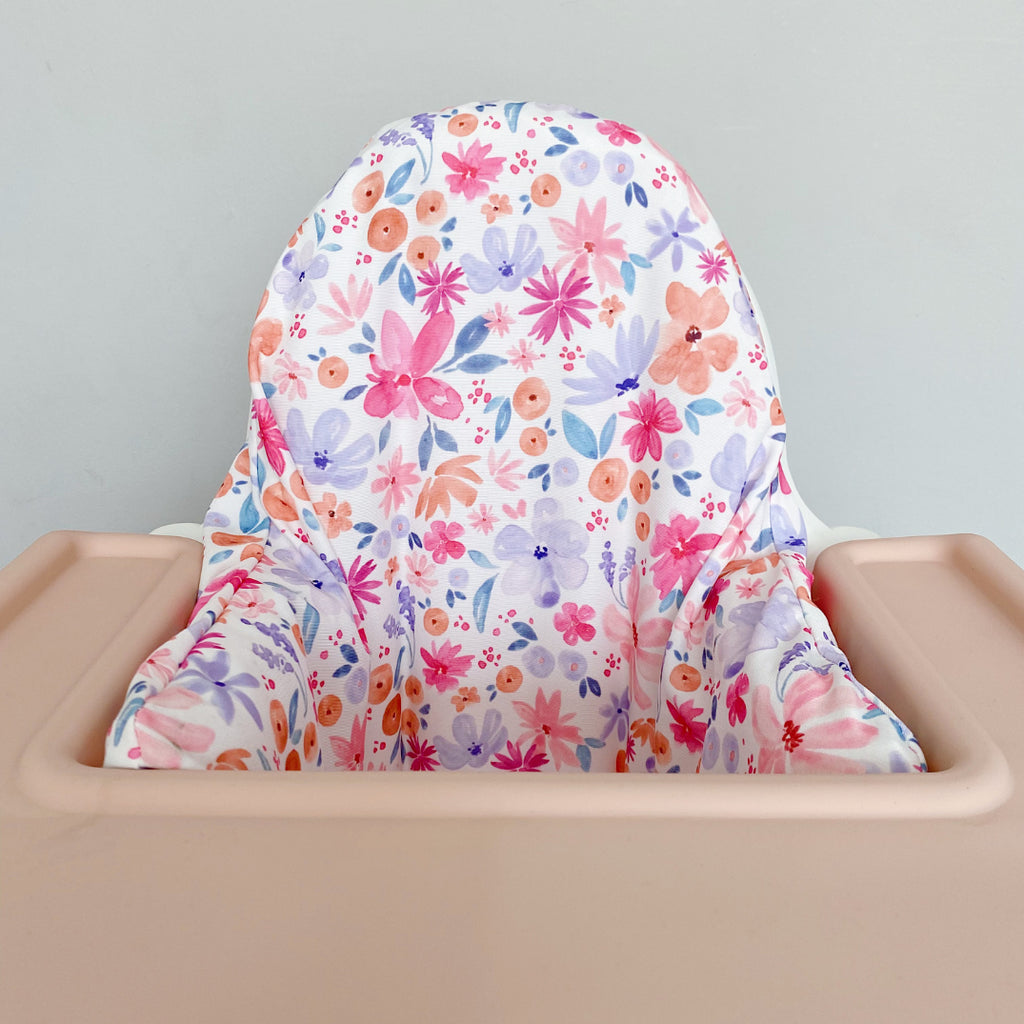 IKEA Highchair Cushion Cover - Magenta Floral Print | Bobbin and Bumble.