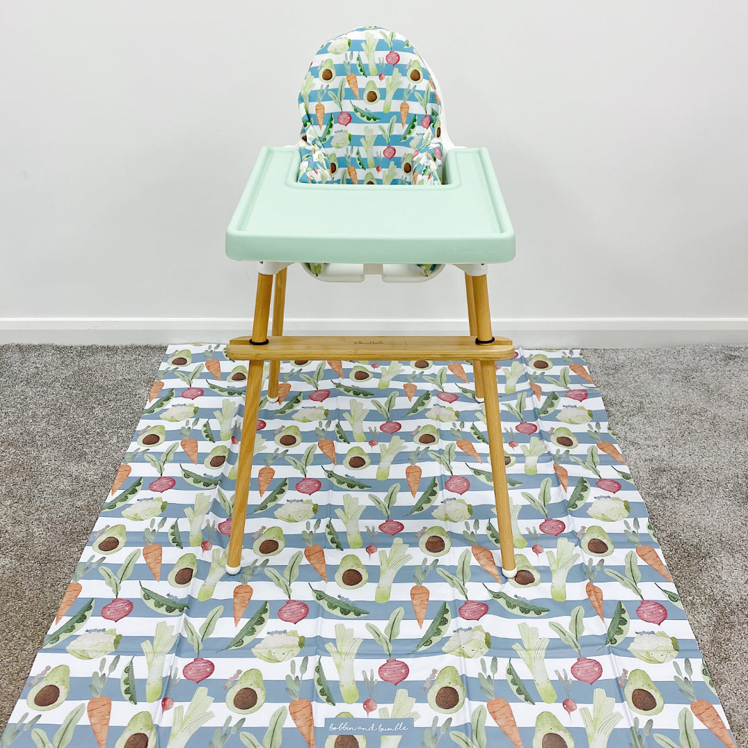 Splash mat - Vegetable Garden Print | Bobbin and Bumble.