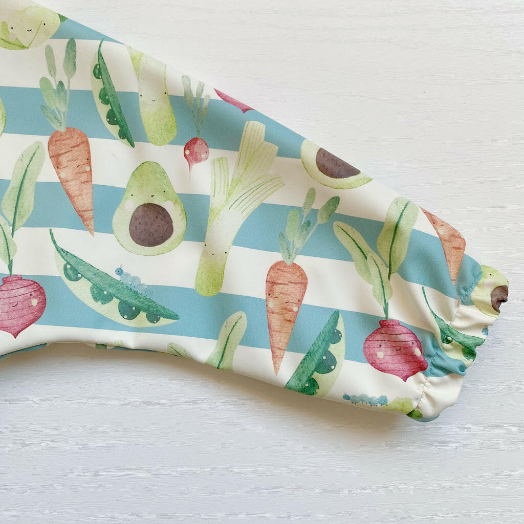 Long Sleeved Bib - Vegetable Garden | Bobbin and Bumble.