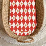 Red Harlequin Print PVC Changing Basket Liner | Bobbin and Bumble