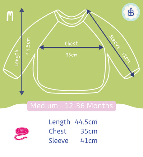 Long Sleeved Baby Bib - Crafty Print