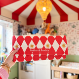 Travel Changing Mat - Red Harlequin