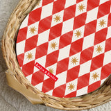 Red Harlequin Print PVC Changing Basket Liner | Bobbin and Bumble