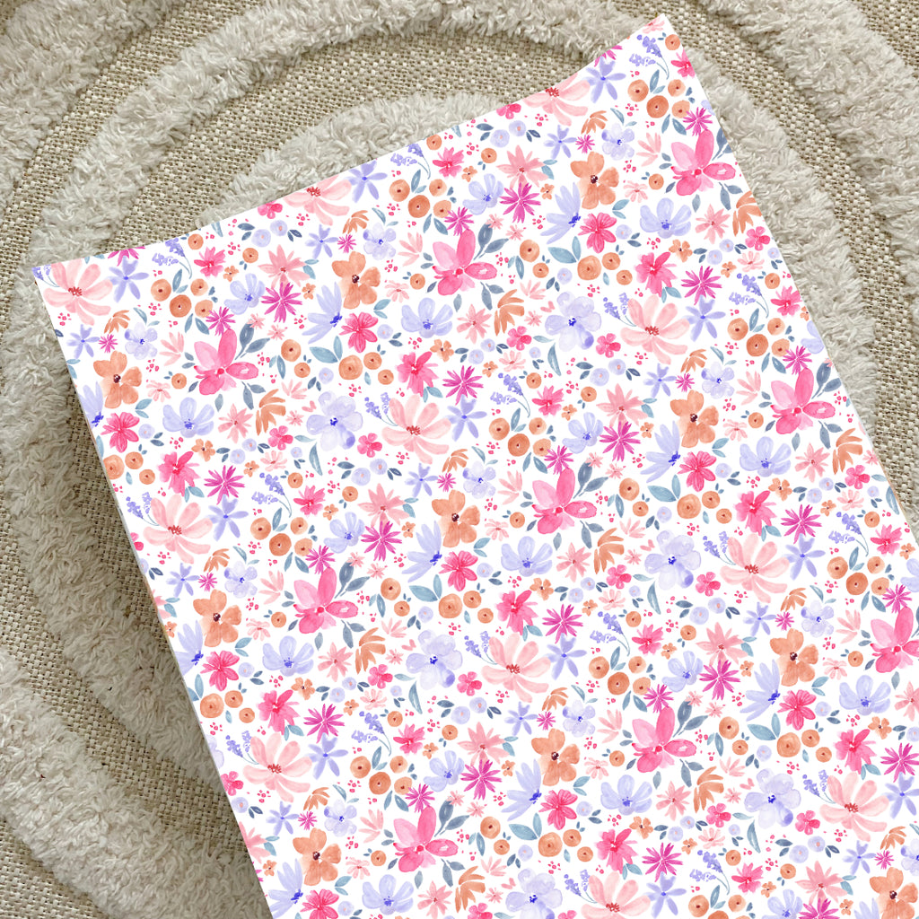 Anti-Roll Wedge Changing Mat - Magenta Pink Floral Print | Bobbin and Bumble.