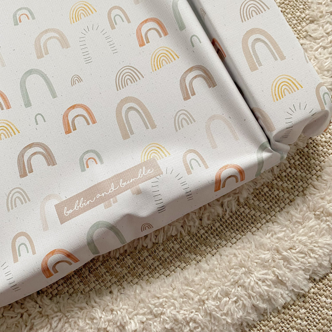 Standard Baby Changing Mat Abstract Rainbow Print Bobbin and Bumble UK Bobbin and Bumble