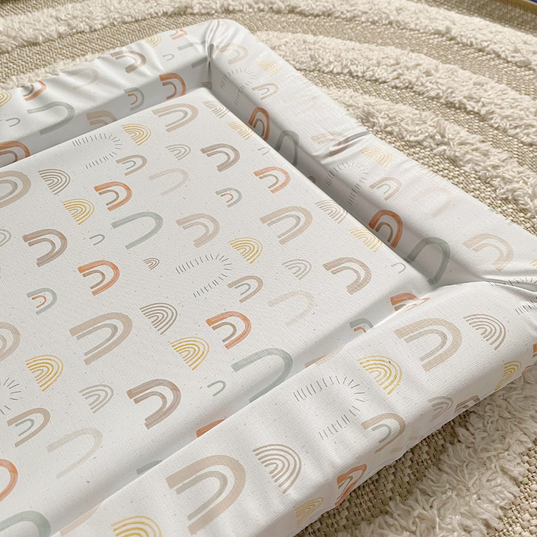 Deluxe Baby Changing Mat - Abstract Rainbow Print | Bobbin and Bumble.