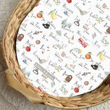Alphabet Print PVC Changing Basket Liner | Bobbin and Bumble | Bobbin and Bumble.