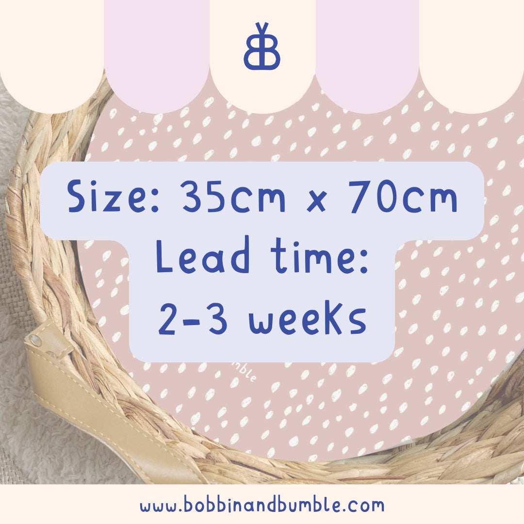 Dusky Pink Dots PVC Changing Basket Liner | Bobbin and Bumble | Bobbin and Bumble.