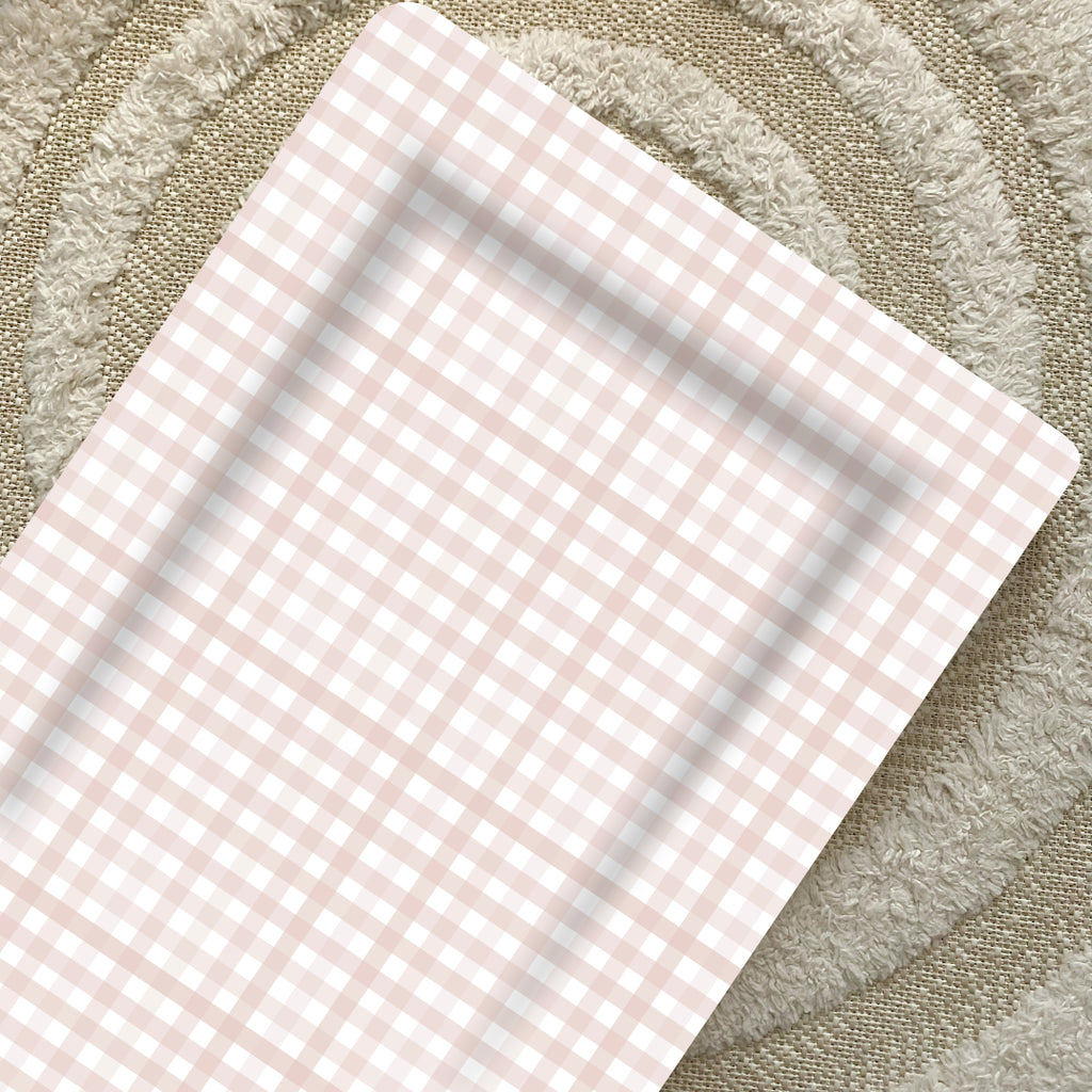 Deluxe Baby Changing Mat - Pink Gingham Print | Bobbin and Bumble.