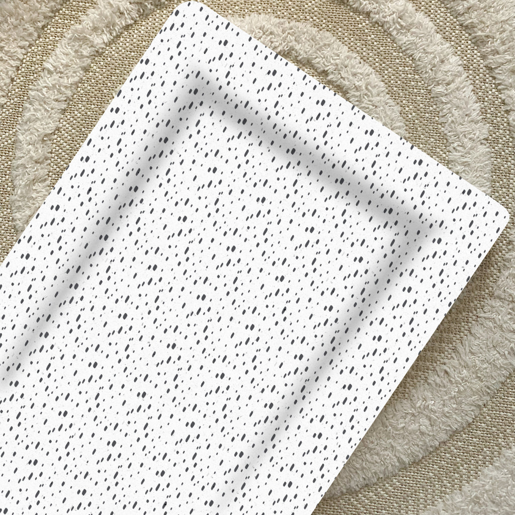 Deluxe Baby Changing Mat - Charcoal Dash Print | Bobbin and Bumble.
