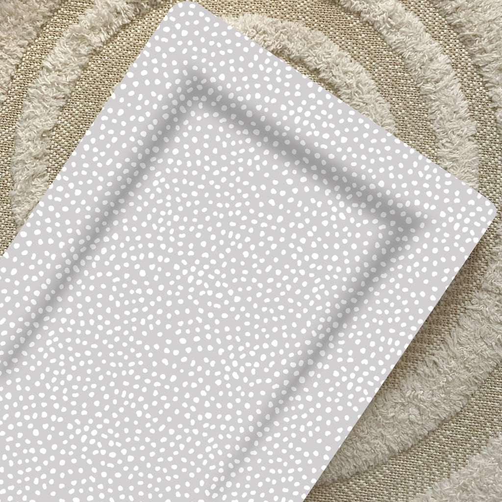 Deluxe Baby Changing Mat - Grey Spots Print | Bobbin and Bumble.