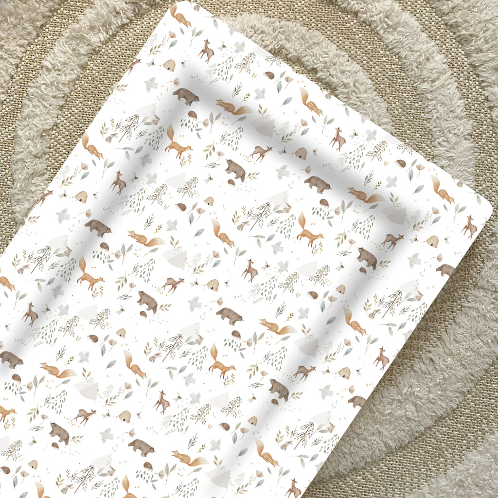 Deluxe Baby Changing Mat - Woodland Animals Print | Bobbin and Bumble.