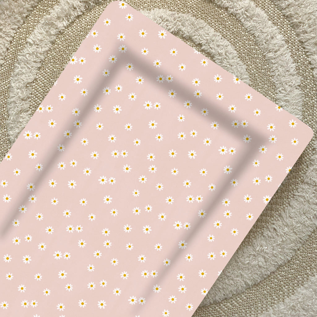 Deluxe Baby Changing Mat - Pink Daisy Print | Bobbin and Bumble.